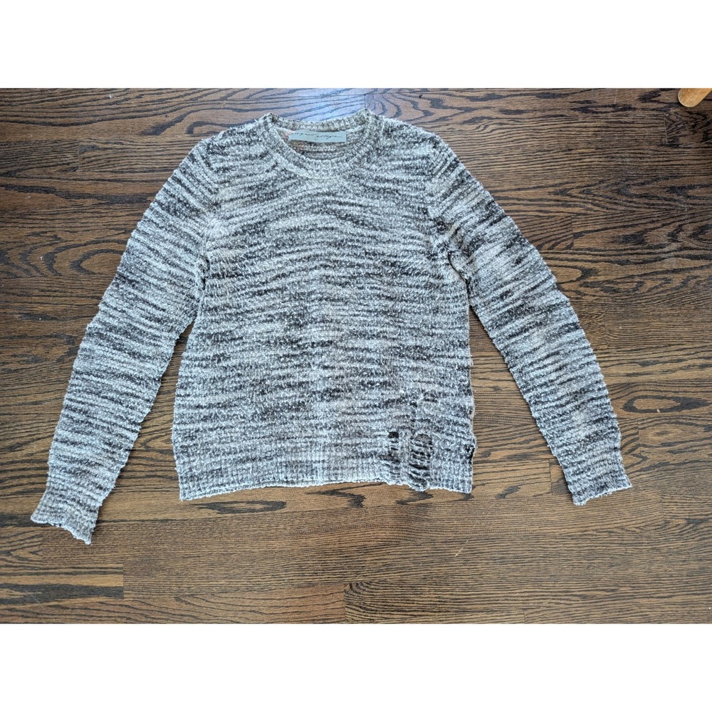 Raquel Allegra Destroyed Deconstructed Distressed Merino Wool Sweater Size 3 L